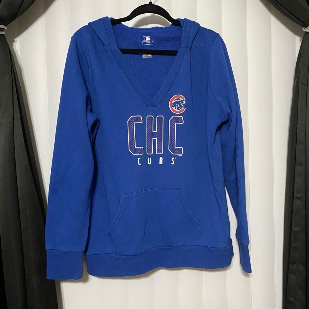 Genuine Merchandise Womans Cubs V-Neck sweatshirt hoodie, front tunnel pockets